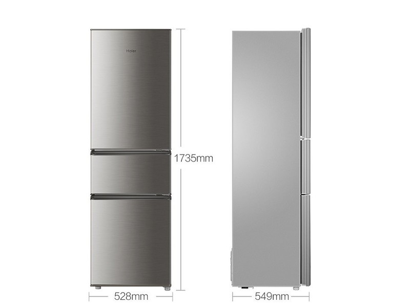 海尔215L三开门冰箱家用小型节能小冰箱